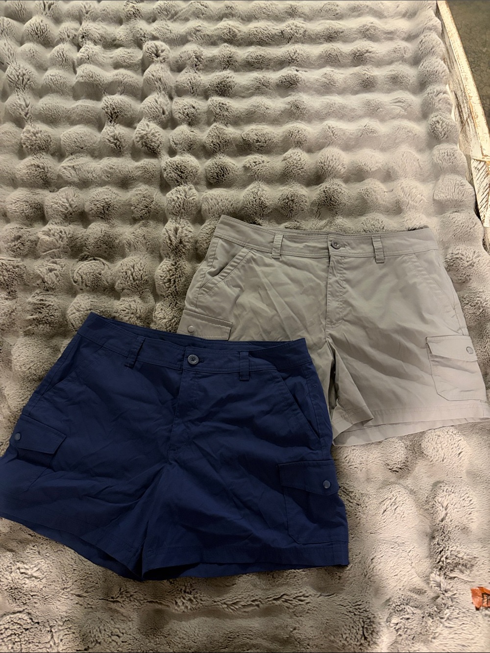 Women's Cargo Shorts - Navy and Light Gray